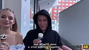 i couldn't believe when hunt4k caught this blonde babe naomi love showin off her natural boobs and cheatin on her bf right in front of him, it was so wild!