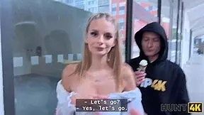 i couldn't believe when hunt4k caught this blonde babe naomi love showin off her natural boobs and cheatin on her bf right in front of him, it was so wild!