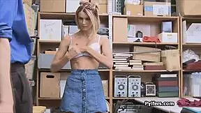 Sporty Blonde Thief Experiences Intense Fucking on Hidden Shop Camera