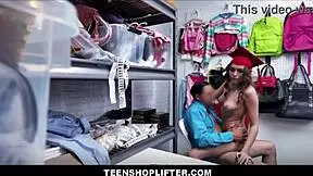 Teenshoplifter - Hot Brunette Teen 18+ Shoplifter Agrees To Have Sex With Guard In Exchange For No Charges - Selina Bentz Juan Largo