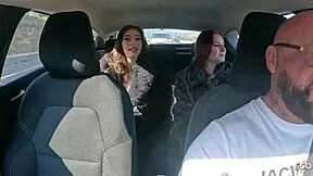 german friends seduce taxi driver on trip