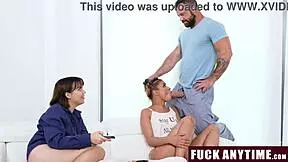 Stepdaddy Freeuses His Step Daughter And Her Bestie In Hardcore Threesome 😈