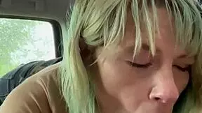 Real hooker deepthroats cock in car backseat and swallows every drop 😋🚗
