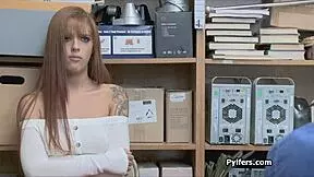 Guard Fucks Super Sexy Teen Redhead Thief In Reality Hidden Cam Blowjob Fucking