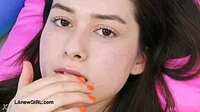 alluring brunette beauty reveals stunning figure