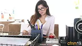 Clothed latina spunk soak