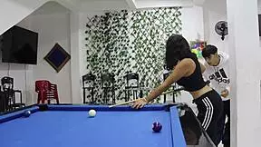 Latina Girl Fucked by Stepbrother in Pool Hall