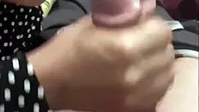 Petite Latina Teen Gives Handjob, Finishing with Lots of Cum in His Hand.