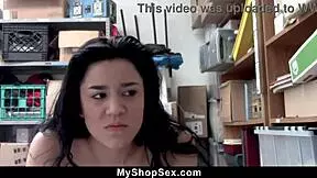 Teen In Costume Tricks Guard But Gets Blackmailed Into Hardcore Fuck