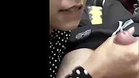 Petite Latina Teen Gives Handjob, Finishing with Lots of Cum in His Hand.