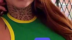 petite redhead busty latina gives sloppy deepthroat blowjob after casting pov 😍