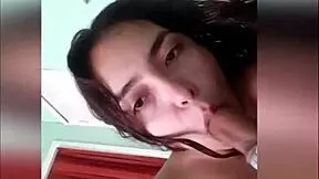 Petite Latina Teen Gives Handjob, Finishing with Lots of Cum in His Hand.