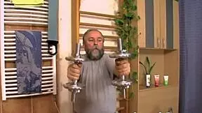 A petite teen meets an older man at the gym