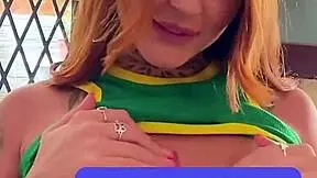 petite redhead busty latina gives sloppy deepthroat blowjob after casting pov 😍