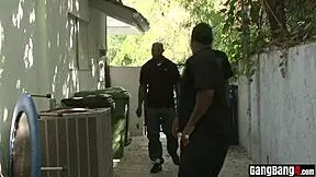 naive tiny titted blonde teen faces interracial gangbang and double penetration