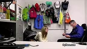 the hottie steals a dildo and gets a big dick in the office