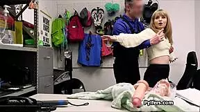 the hottie steals a dildo and gets a big dick in the office