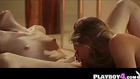 i'm one of those horny petite lesbians with small tits, kissing and fingering passionately