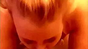 blow job skills by blonde goddess with blue eyes in fishnets