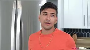 horny babe hides for sex, gets creampied by petite teen 18+ pornstar