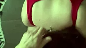 Step Sister in Red Lingerie Loves Breakfast with Big Cock Cumming in Her Mouth