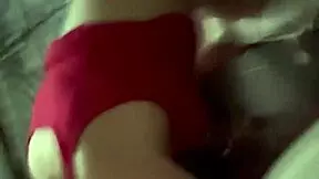 Step Sister in Red Lingerie Loves Breakfast with Big Cock Cumming in Her Mouth
