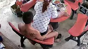 beautiful thai girl in her bedroom with her boyfriend's friend