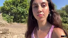 crazy cumwalk on beach almost caught! 😱