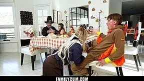 Horny family members get caught fucking and sucking each other in POV scenes