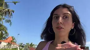 crazy cumwalk on beach almost caught! 😱