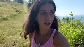 crazy cumwalk on beach almost caught! 😱