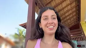 crazy cumwalk on beach almost caught! 😱