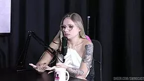 naty varga and tifany rocha swing in sheer red lingerie outdoors