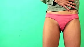 b trying on panties and fingering her tight pussy.