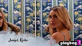 Inked blonde teen exposing her amazing body and posing hot for playboy 😍🔥