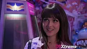 Petite teen 18+ Jade Valentine deepthroats and fucks at arcades.
