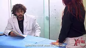 Redhead visits her plastic surgeon for a consultation involving a huge procedure