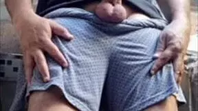 Naughty naked man shows off big cock!