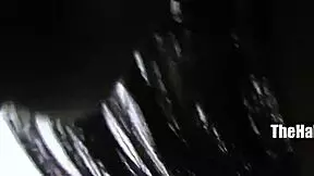 Petite Chocolate Girl STRIPS And SUCKS Big Black Cock In Country Scene