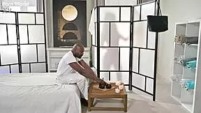 Petite brunette miami gets bbc dp pounding in four-hand massage 😍