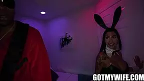 egypts husband watches kaby snow enjoy her first big black cock on halloween