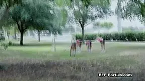 blown by sexy soccer babes in uniforms