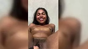 I invited a young brunette friend in lingerie and made her cum hard with blowjob and humiliation.