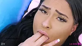 adorable teen brunette displays sexy body in photoshoot casting 😍