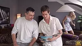 ginger cheats on coward boyfriend with handsome stepdad in taboo fantasy