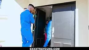 Mini Muslim Maya Bijou Double Fucked By Two Guys Who Take Turns Fucking Her Mouth And Pussy