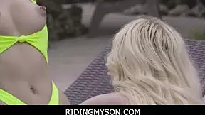 Peter Green enjoys a fantasy encounter with Alessia Luna and Nikki Sweets by the pool