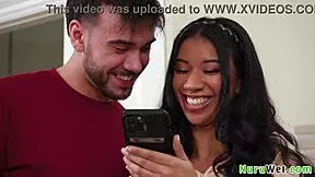 teen ebony massages boyfriend