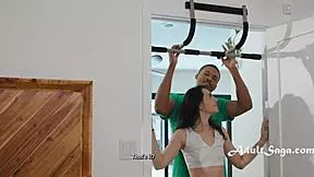 love tussle with petite flexible teen liz jordan and muscular rocket powers in yoga leggings