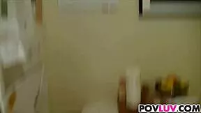 stacie jaxxx rides big cock in horny lesbian scene.